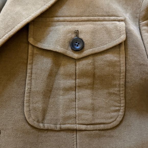 Black Brown 1826 Military or Safari Style Brushed Cotton Blazer Jacket Large - Picture 5 of 9